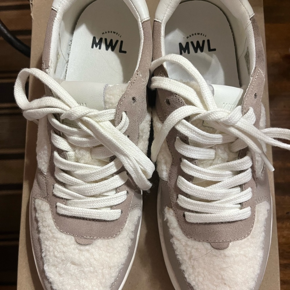 Madewell Sherpa and Taupe Sneakers
